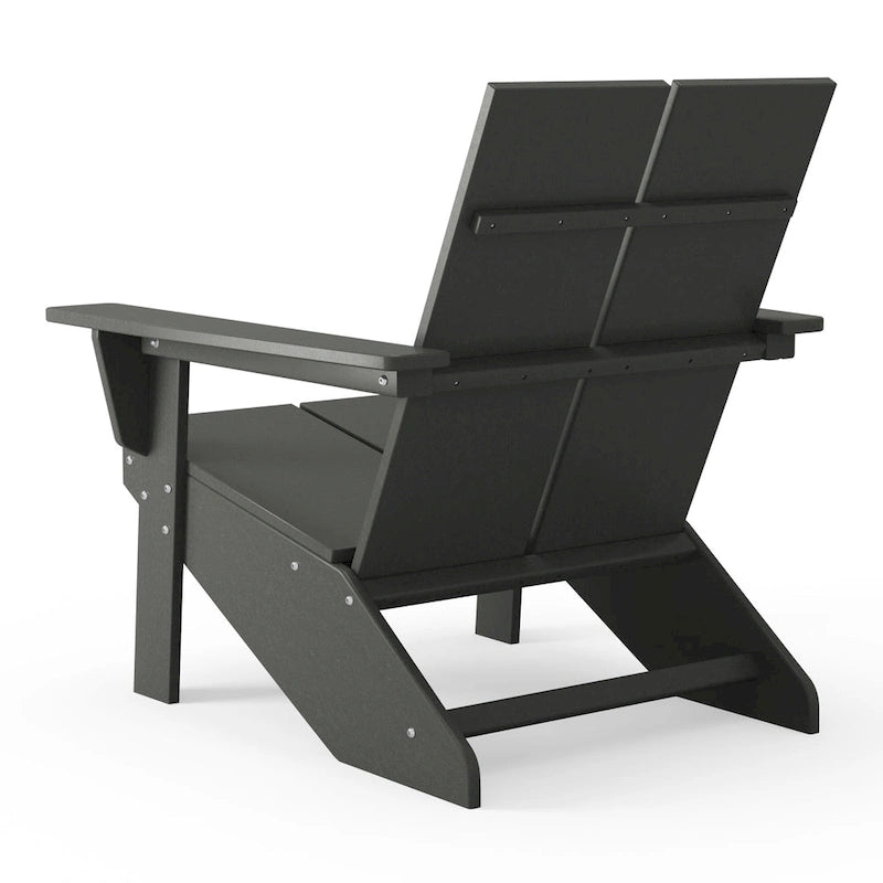 Polytrends Coastin Modern Poly Adirondack Chair (Set of 4), Black