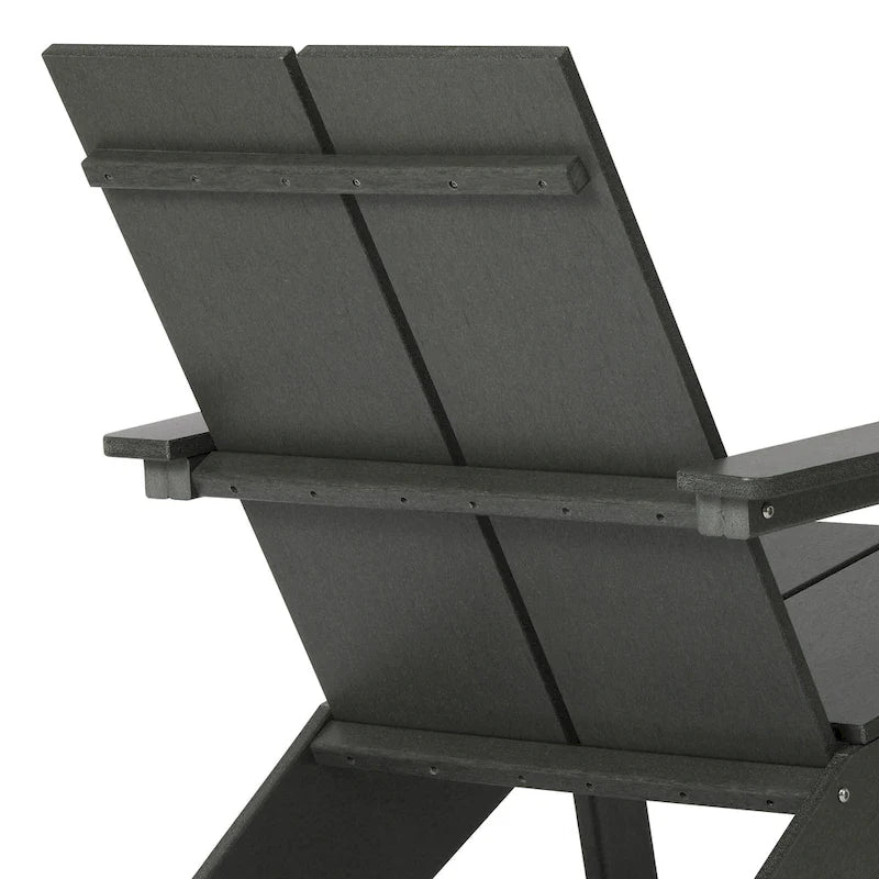 Polytrends Coastin Modern Poly Adirondack Chair (Set of 4), Black