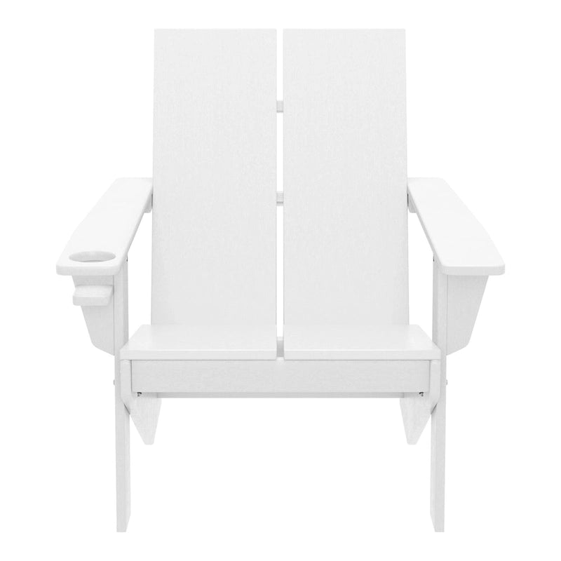 Polytrends Coastin Modern Poly Adirondack Chair (Set of 4), Black