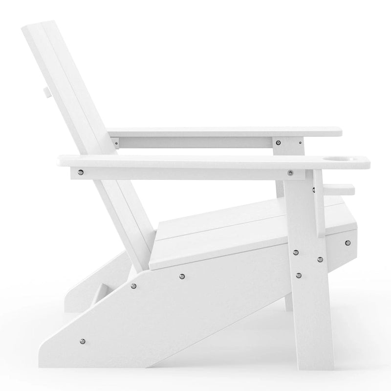 Polytrends Coastin Modern Poly Adirondack Chair (Set of 4), Black