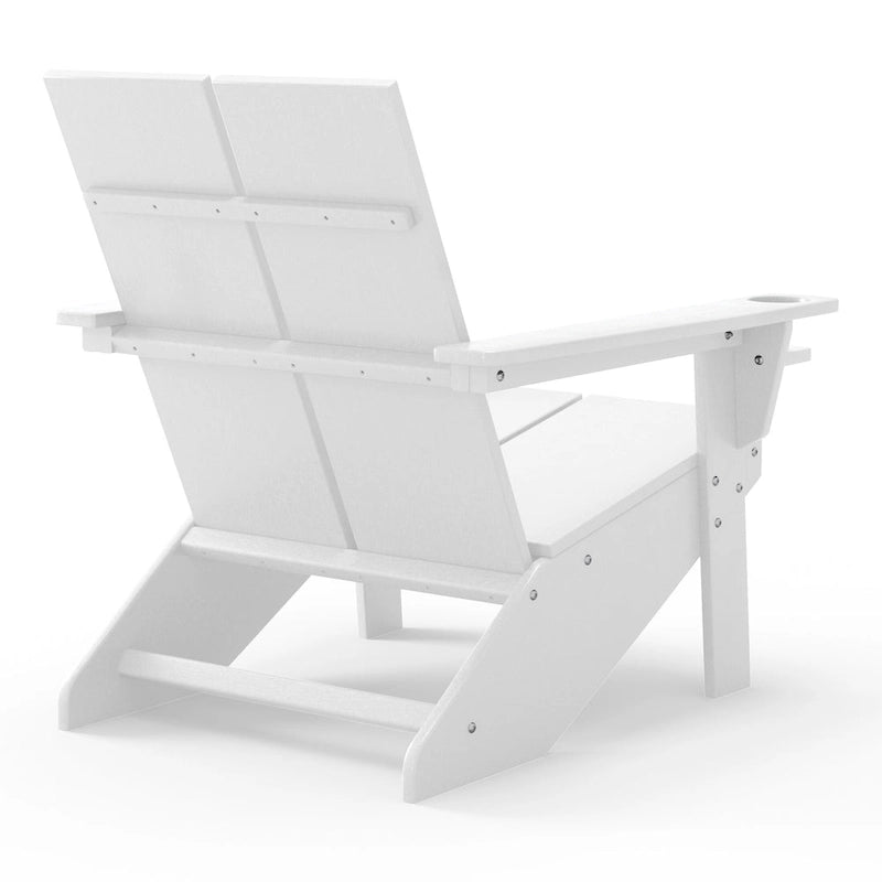Polytrends Coastin Modern Poly Adirondack Chair (Set of 4), Black