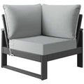 Polytrends Endless Patio Deep Seating Corner Chair with Gray Frame
