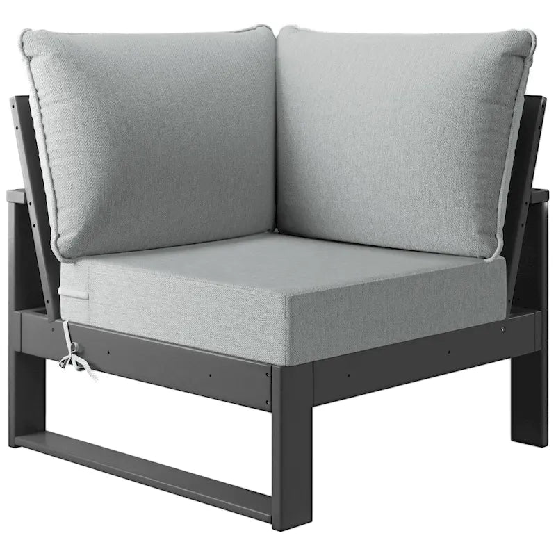 Polytrends Endless Patio Deep Seating Corner Chair with Gray Frame