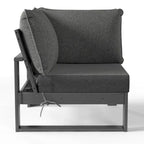 Polytrends Endless Patio Deep Seating Corner Chair with Gray Frame