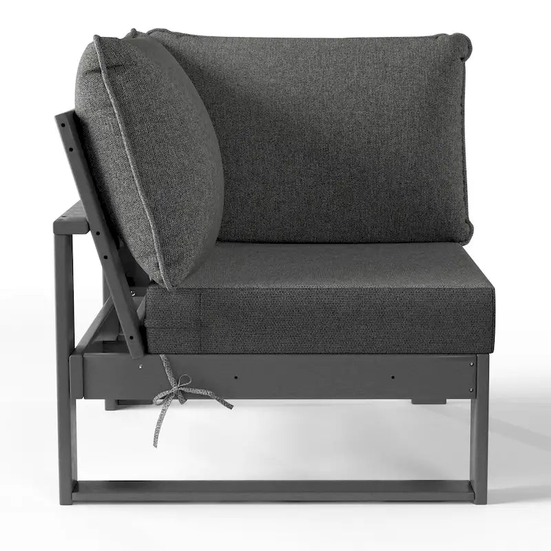 Polytrends Endless Patio Deep Seating Corner Chair with Gray Frame