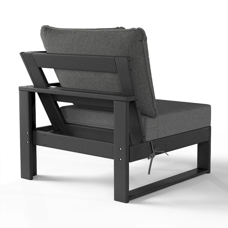 Polytrends Endless Patio Deep Seating Corner Chair with Gray Frame