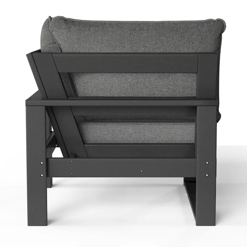 Polytrends Endless Patio Deep Seating Corner Chair with Gray Frame