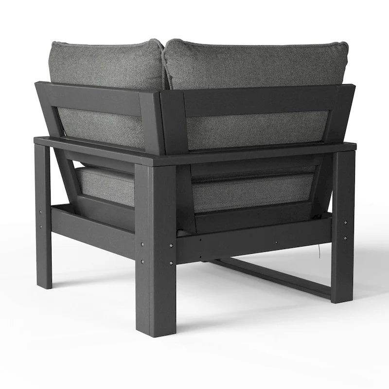 Polytrends Endless Patio Deep Seating Corner Chair with Gray Frame