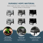 Polytrends Endless Patio Deep Seating Corner Chair with Gray Frame
