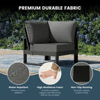 Polytrends Endless Patio Deep Seating Corner Chair with Gray Frame