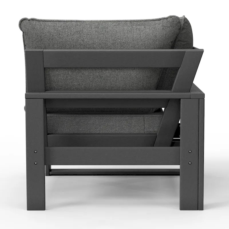 Polytrends Endless Patio Deep Seating Corner Chair with Gray Frame