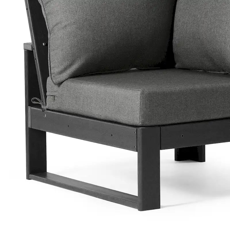 Polytrends Endless Patio Deep Seating Corner Chair with Gray Frame