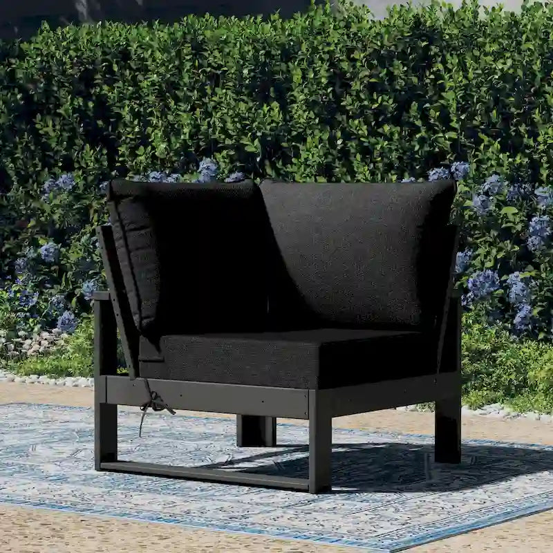 Polytrends Endless Patio Deep Seating Corner Chair with Gray Frame