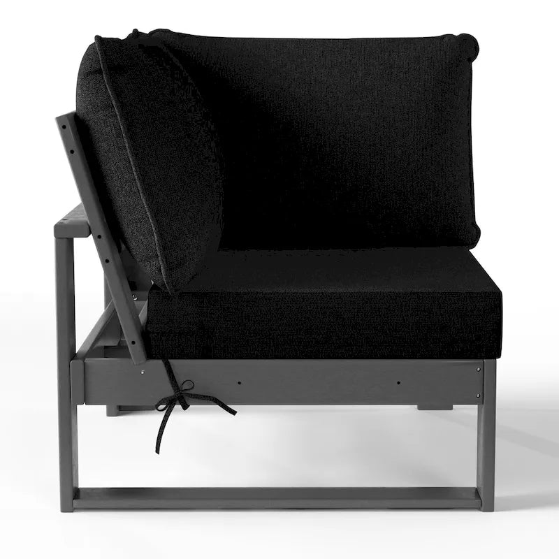 Polytrends Endless Patio Deep Seating Corner Chair with Gray Frame