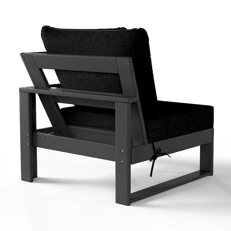 Polytrends Endless Patio Deep Seating Corner Chair with Gray Frame