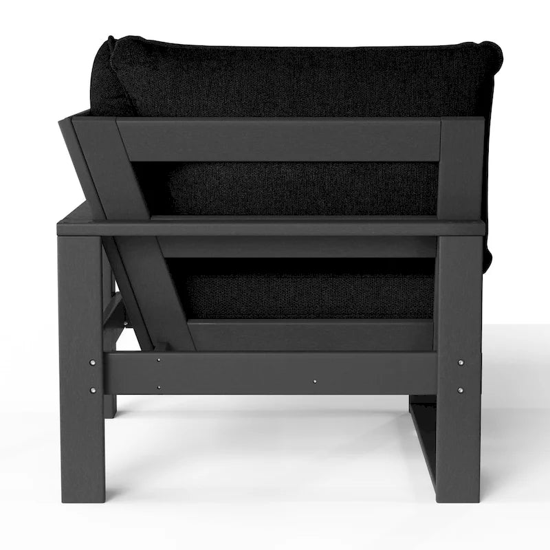 Polytrends Endless Patio Deep Seating Corner Chair with Gray Frame