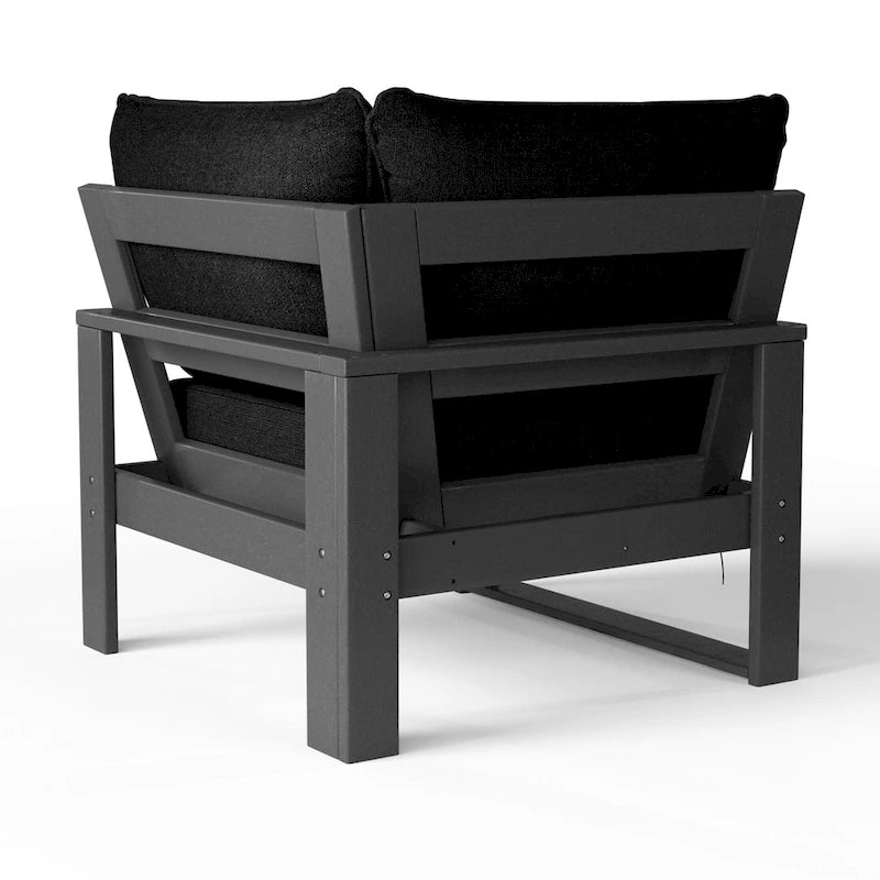 Polytrends Endless Patio Deep Seating Corner Chair with Gray Frame