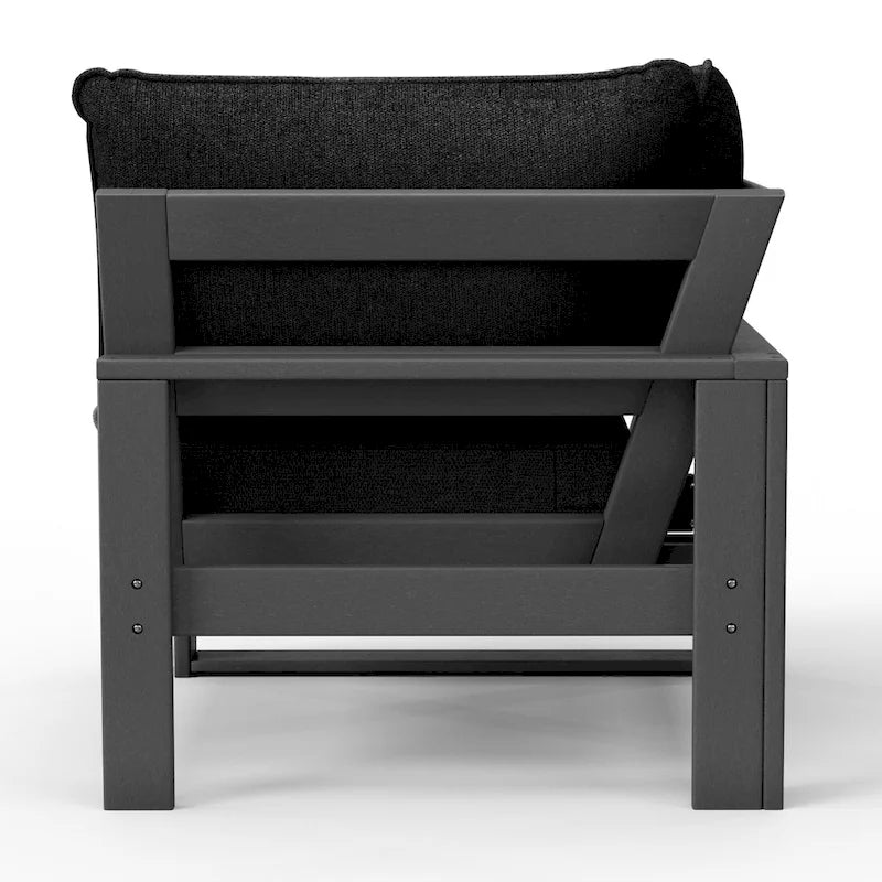 Polytrends Endless Patio Deep Seating Corner Chair with Gray Frame