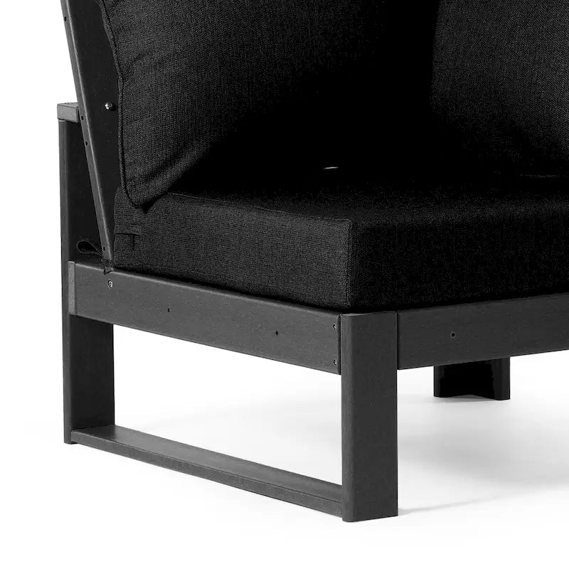 Polytrends Endless Patio Deep Seating Corner Chair with Gray Frame