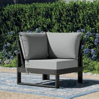 Polytrends Endless Patio Deep Seating Corner Chair with Gray Frame