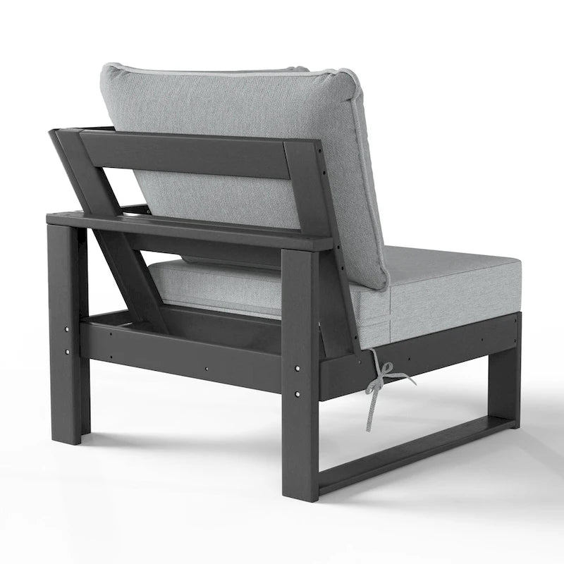 Polytrends Endless Patio Deep Seating Corner Chair with Gray Frame