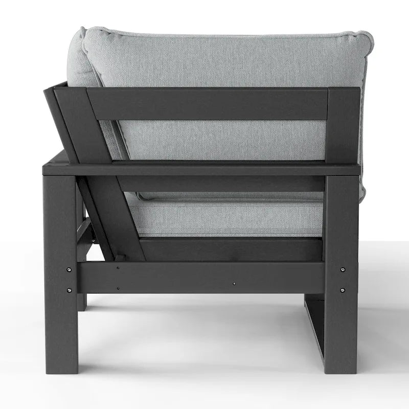 Polytrends Endless Patio Deep Seating Corner Chair with Gray Frame