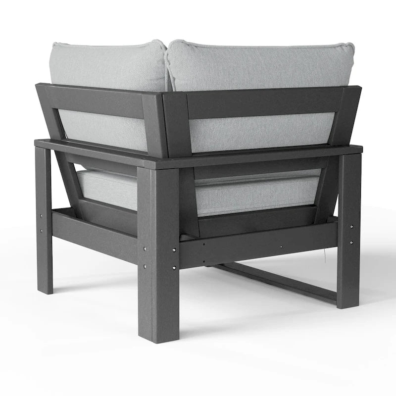 Polytrends Endless Patio Deep Seating Corner Chair with Gray Frame