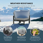 Polytrends Endless Patio Deep Seating Corner Chair with Gray Frame