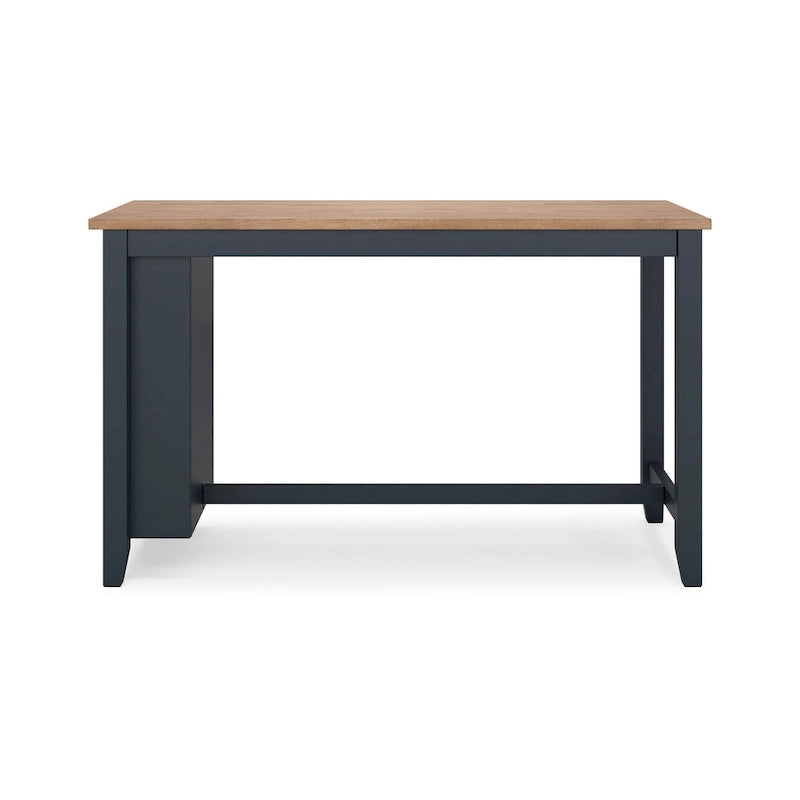 60" Counter Height Dining Table with Shelves – Dark Blue & Brown, Mango Wood, Seats 4