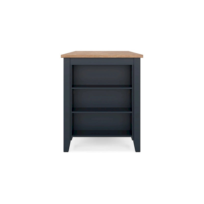 60" Counter Height Dining Table with Shelves – Dark Blue & Brown, Mango Wood, Seats 4
