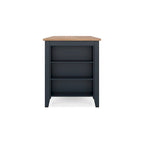 60" Counter Height Dining Table with Shelves – Dark Blue & Brown, Mango Wood, Seats 4