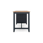 60" Counter Height Dining Table with Shelves – Dark Blue & Brown, Mango Wood, Seats 4