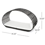 Wicker Outdoor Patio Canopy Daybed Water Resistant Cushion