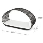 Wicker Outdoor Patio Canopy Daybed Water Resistant Cushion
