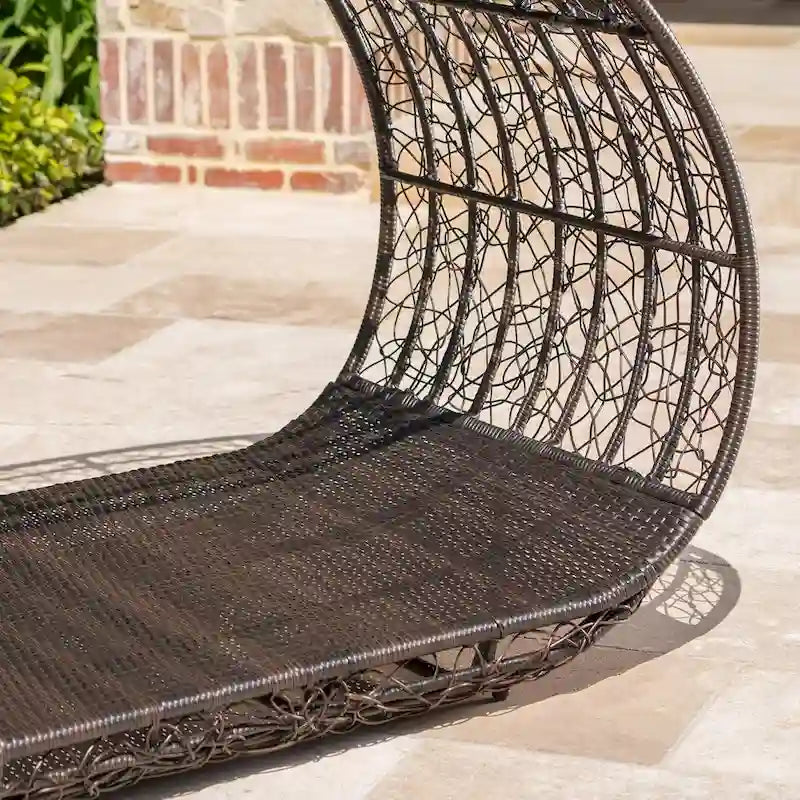 Wicker Outdoor Patio Canopy Daybed Water Resistant Cushion