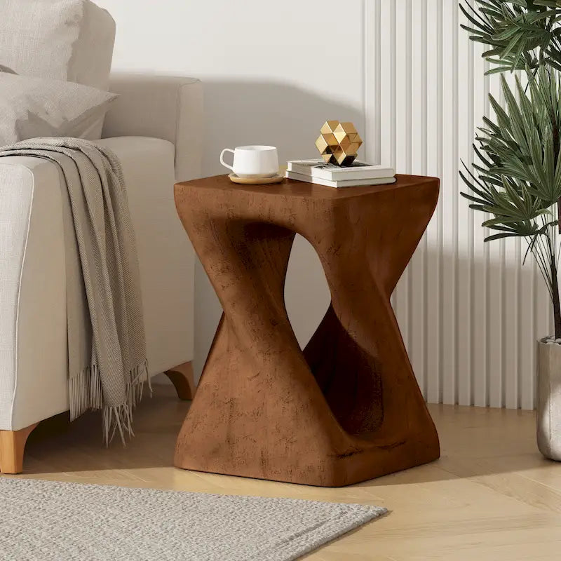 Christopher Knight Home - Stella Twisted Spiral Wood Grain Side Table