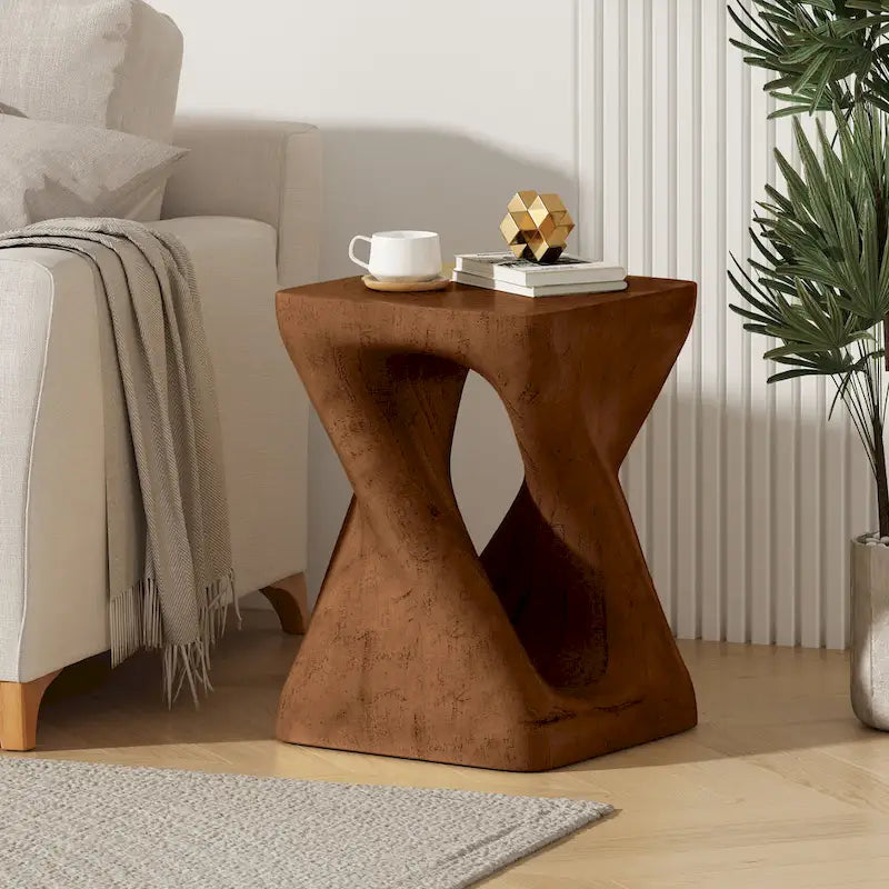 Christopher Knight Home - Stella Twisted Spiral Wood Grain Side Table