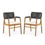 Oucacia Outdoor Acacia Wood and Rope Dining Chair (Set of 2) by Christopher Knight Home