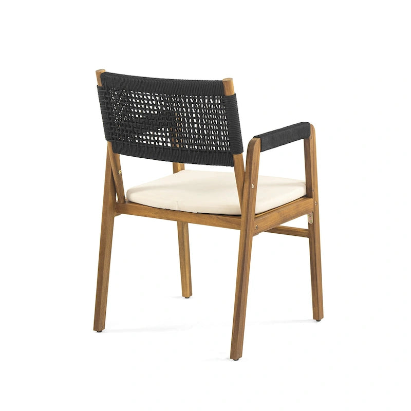 Oucacia Outdoor Acacia Wood and Rope Dining Chair (Set of 2) by Christopher Knight Home