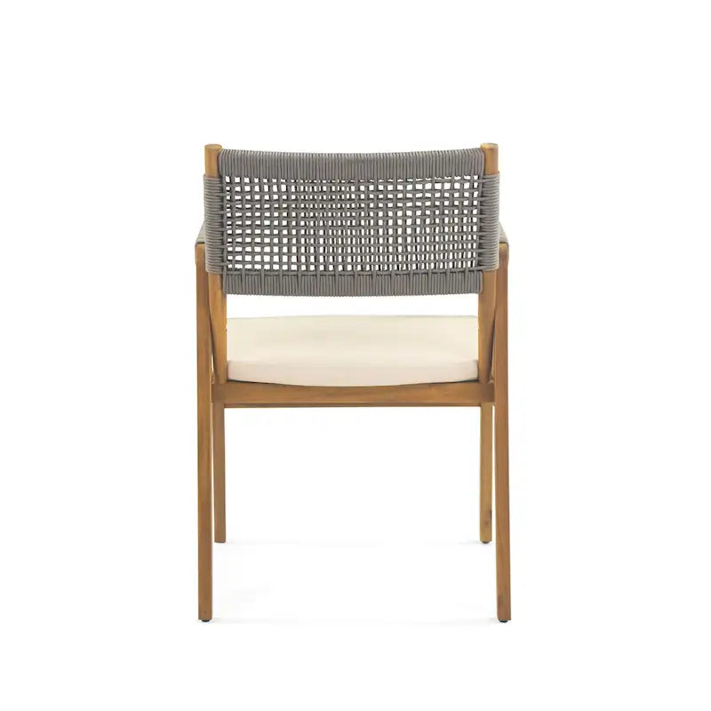 Oucacia Outdoor Acacia Wood and Rope Dining Chair (Set of 2) by Christopher Knight Home