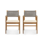 Oucacia Outdoor Acacia Wood and Rope Dining Chair (Set of 2) by Christopher Knight Home