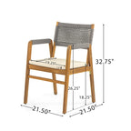 Oucacia Outdoor Acacia Wood and Rope Dining Chair (Set of 2) by Christopher Knight Home