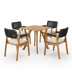 Captef Outdoor 5-piece acacia wood Dining Set by Christopher Knight Home