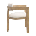 Bouclé Fabric Dining Chair with Armrests – Black & Beige / Light Ash & Beige / Walnut & Beige, Modern Style, Single