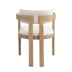 Bouclé Fabric Dining Chair with Armrests – Black & Beige / Light Ash & Beige / Walnut & Beige, Modern Style, Single