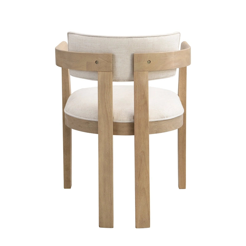 Bouclé Fabric Dining Chair with Armrests – Black & Beige / Light Ash & Beige / Walnut & Beige, Modern Style, Single