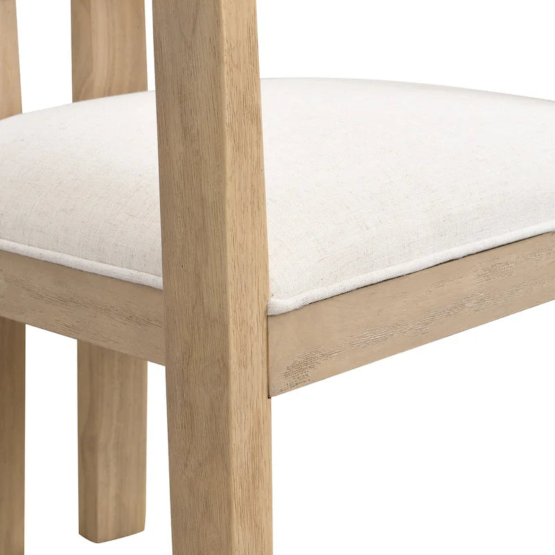 Bouclé Fabric Dining Chair with Armrests – Black & Beige / Light Ash & Beige / Walnut & Beige, Modern Style, Single