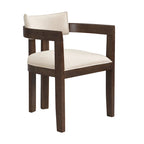 Bouclé Fabric Dining Chair with Armrests – Black & Beige / Light Ash & Beige / Walnut & Beige, Modern Style, Single