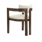 Bouclé Fabric Dining Chair with Armrests – Black & Beige / Light Ash & Beige / Walnut & Beige, Modern Style, Single
