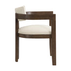 Bouclé Fabric Dining Chair with Armrests – Black & Beige / Light Ash & Beige / Walnut & Beige, Modern Style, Single